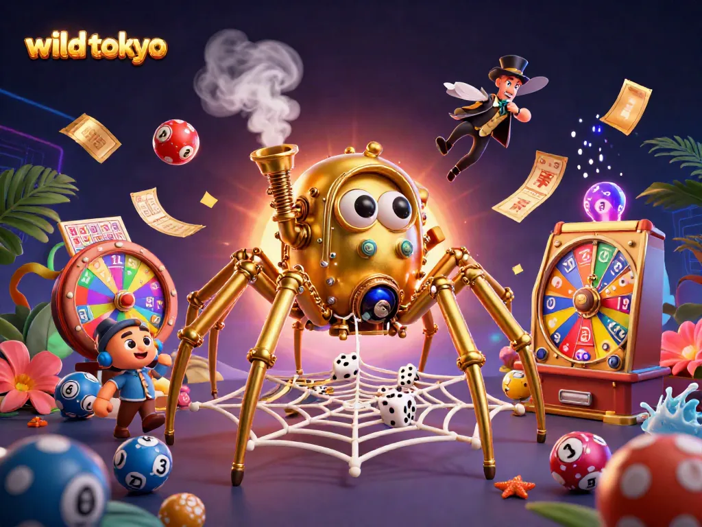Experience exciting games at wild tokyo with a captivating steampunk casino illustration.