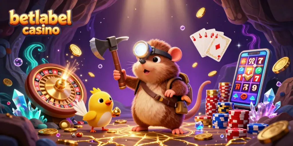 Experience the excitement of betlabel casino with a treasure hunter mole and captivating gaming elements.