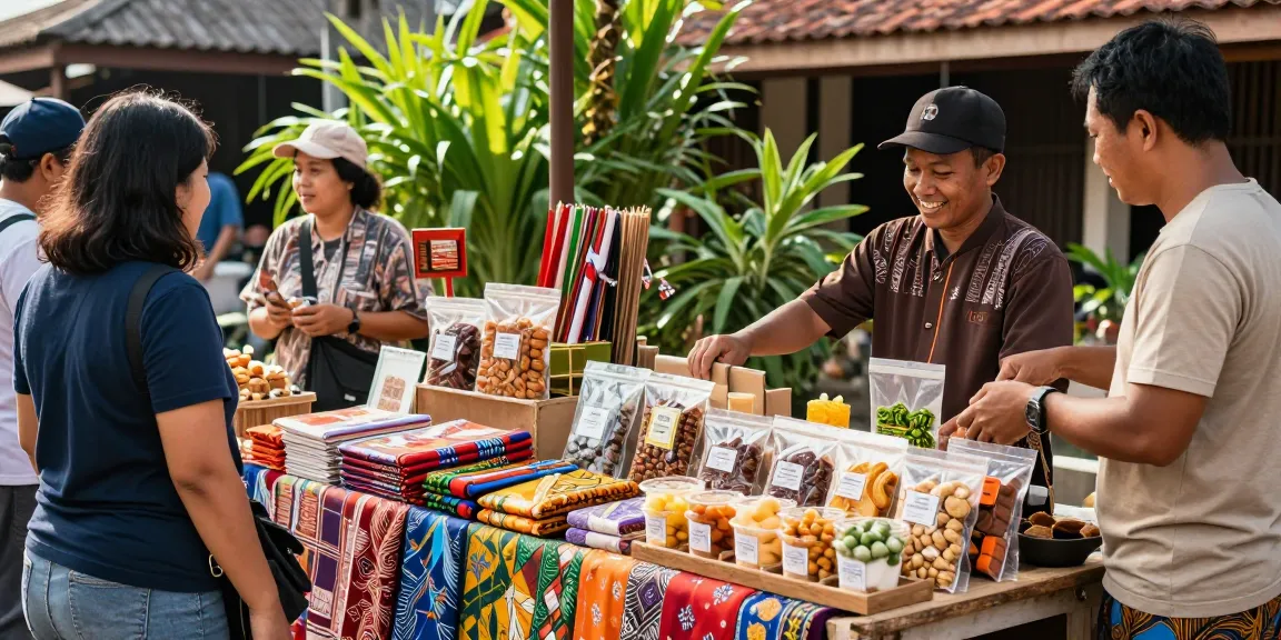 Discover rokok88 alternatif through vibrant Indonesian market scene showcasing traditional snacks and artisanal gifts.