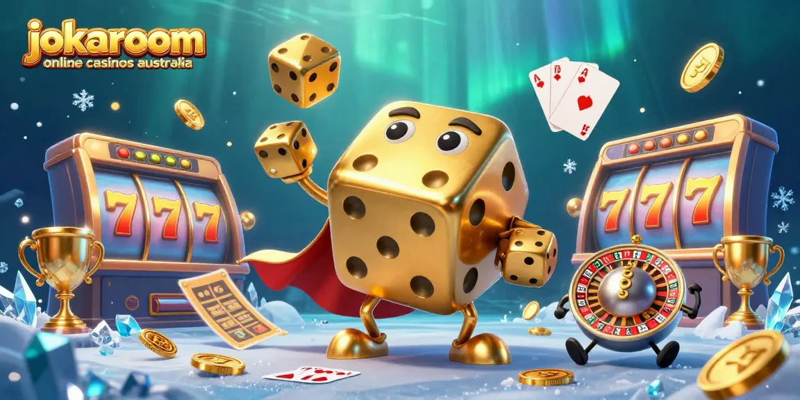 Explore the vibrant scene of jokaroom online casinos Australia with dynamic 3D casino elements and characters.