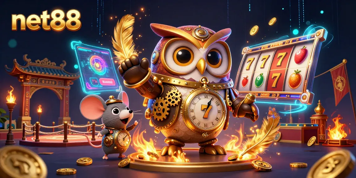 Engage in thrilling net88 casino adventures with vibrant slot reels and magical characters.