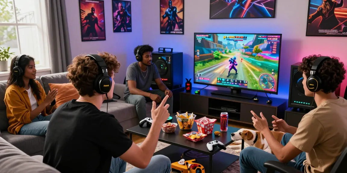 Engaging ROKOK88 gaming session in a cozy living room with friends, vibrant atmosphere.