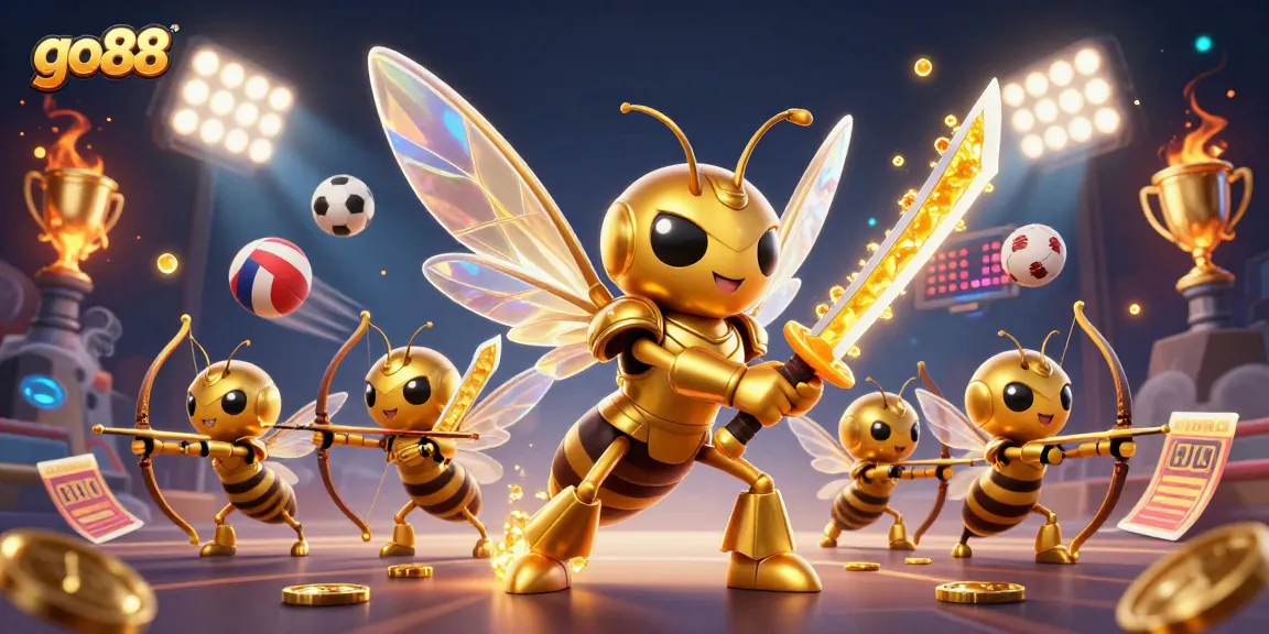 Watch go88's exciting games with dynamic sports elements and action-packed illustration.