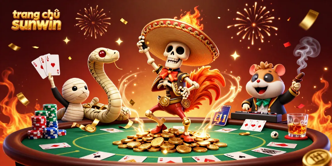 Engage in thrilling victories at trang chủ sunwin with vibrant casino elements and lively characters.