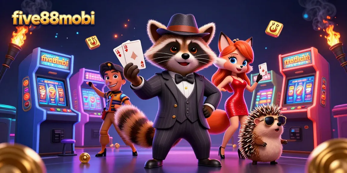 Join the action at five88mobi with a winning raccoon in a casino-themed adventure.