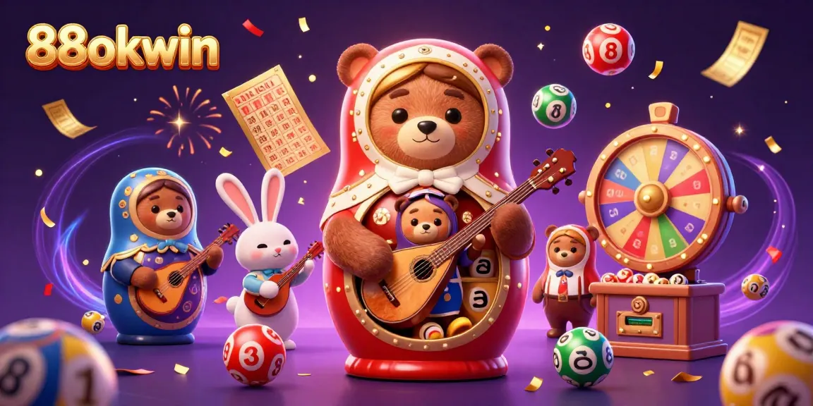 Experience the excitement of 88okwin with dynamic casino-themed elements, colorful lottery balls, and festive energy.
